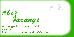 aliz harangi business card